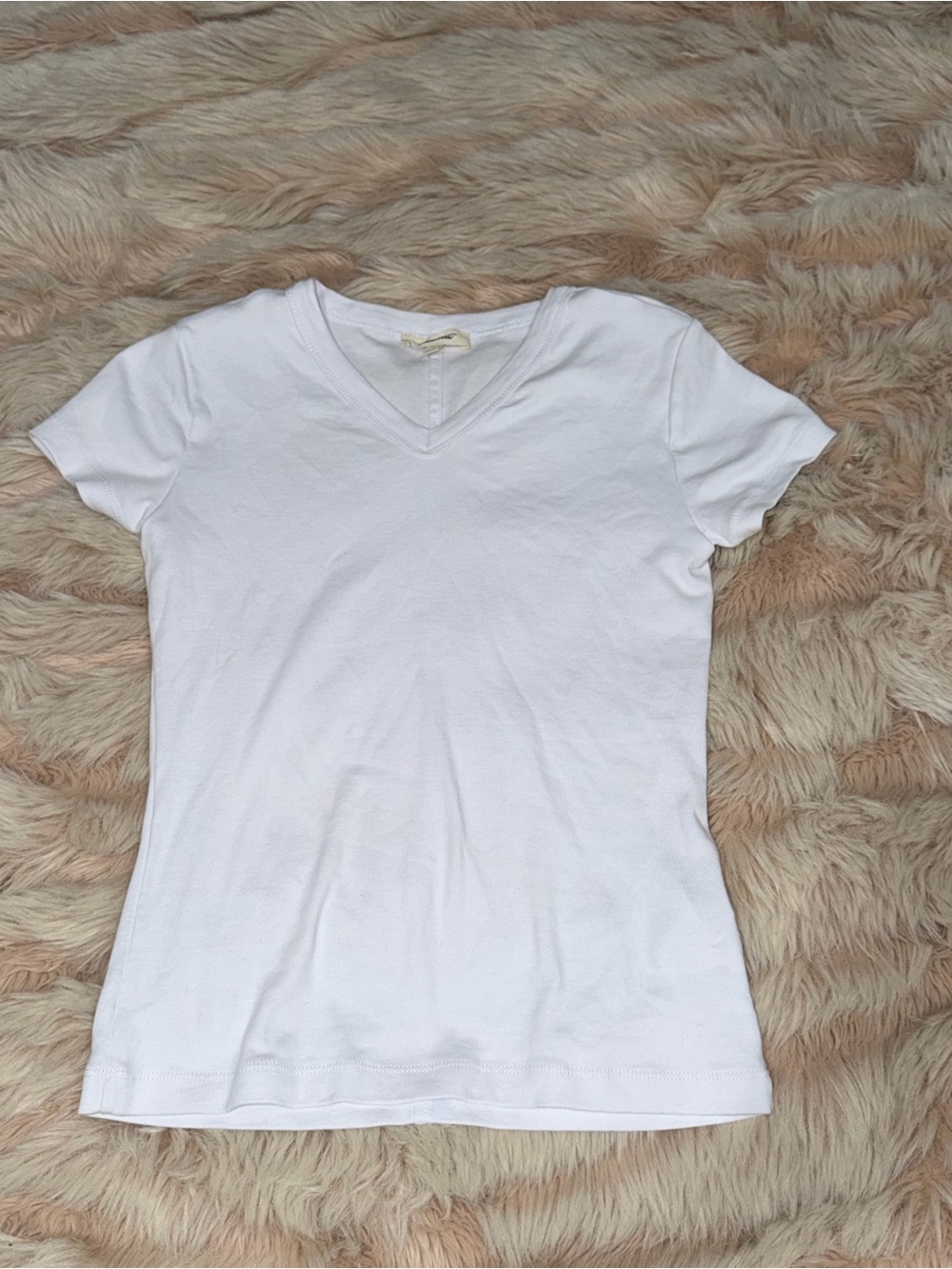 Madewell White V-Neck Short Sleeve Tee